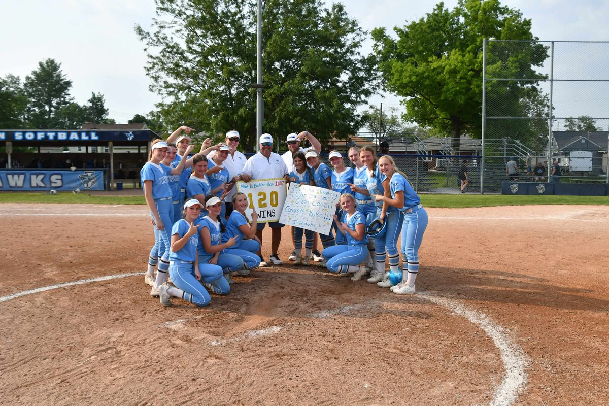 Over the weekend Coach Kuba reached the 120 win milestone and the girls were there the celebrate with him!  Congratulations, Coach!!  #BleedBLUE #JHawkPRIDE