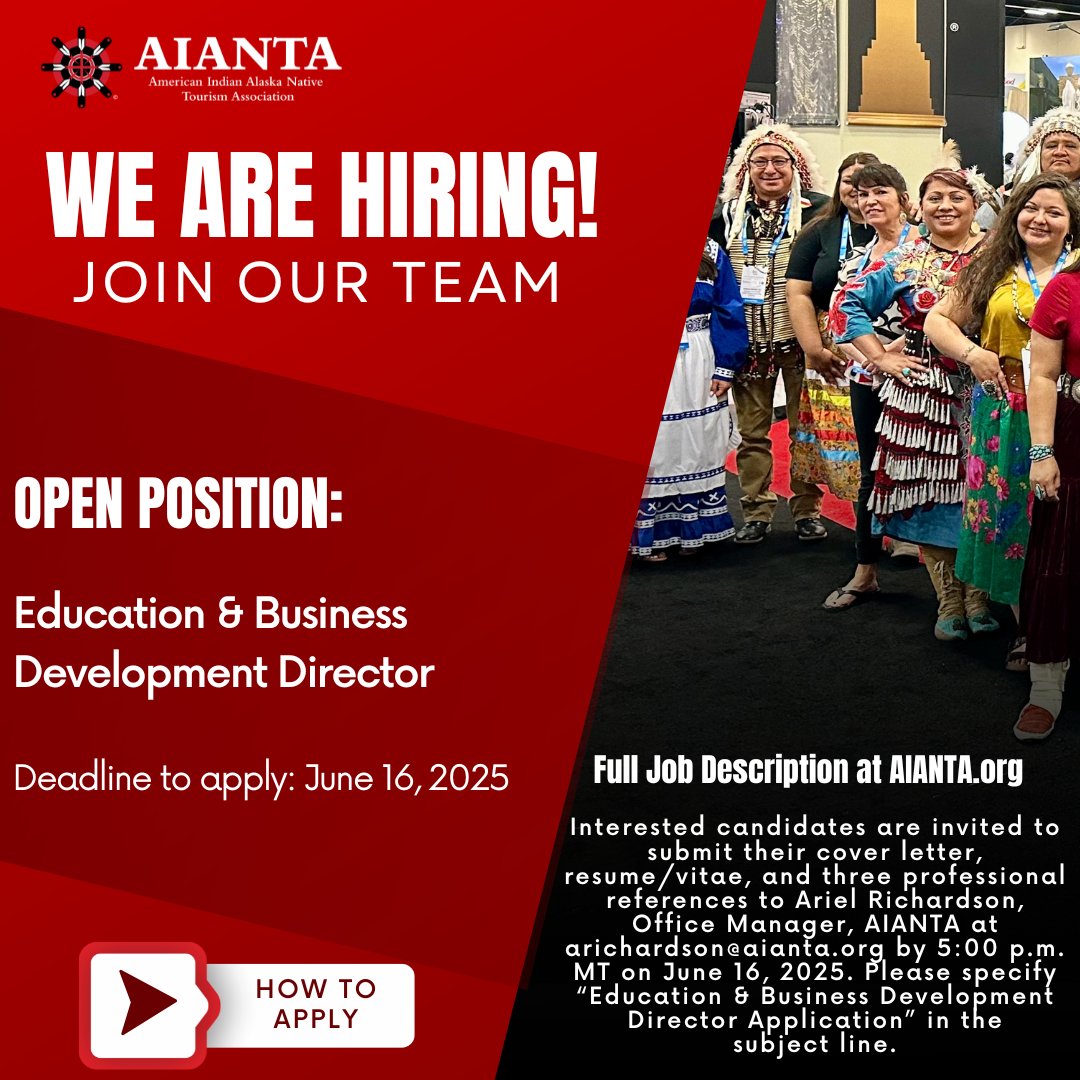 WE ARE HIRING! AIANTA is looking for an Education &amp; Business Development Director (remote position) to join our vibrant team! Deadline: June 16, 2025
🔗 Find the full job description on AIANTA.org or by clicking here: bit.ly/AIANTAJobs