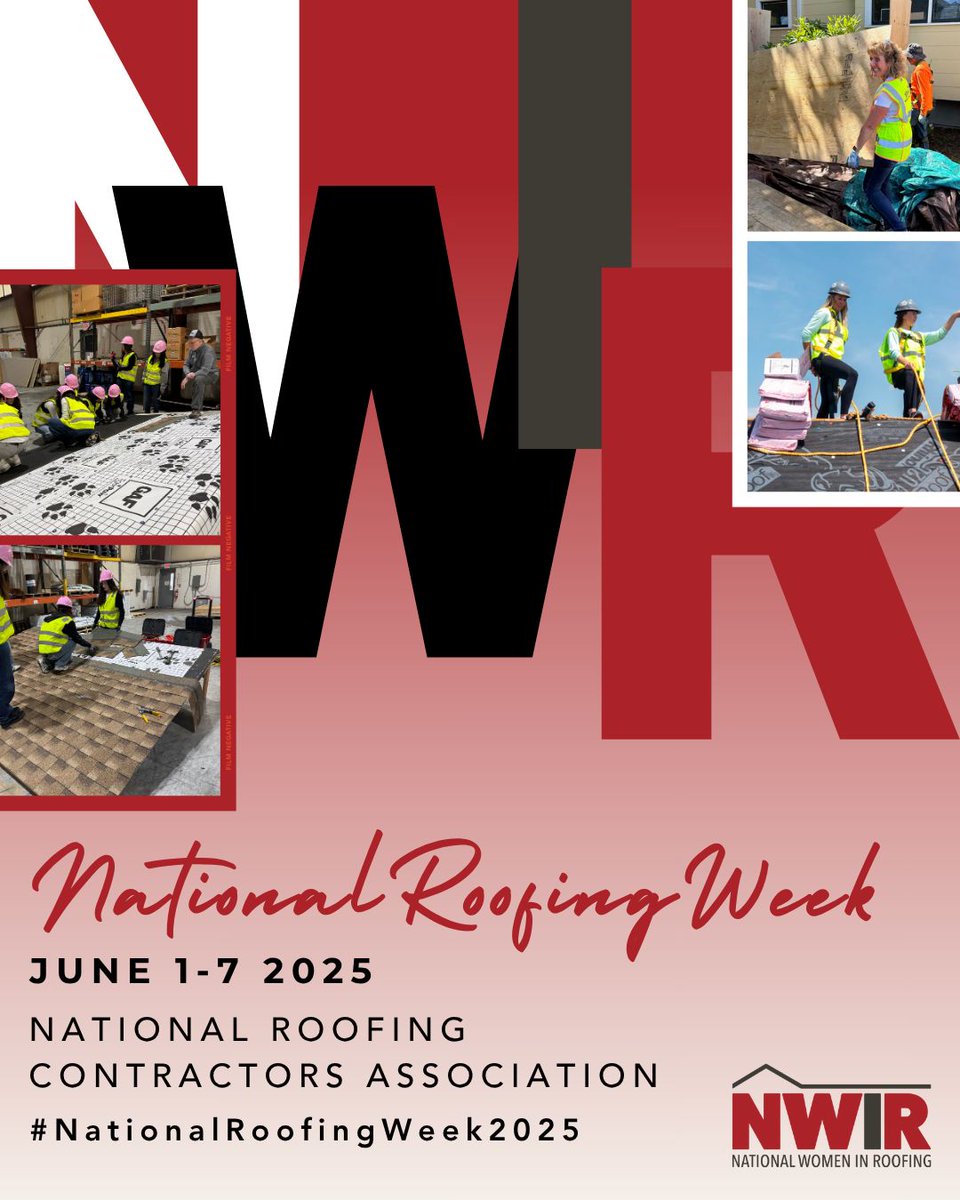 Join us in celebrating #NationalRoofingWeek! We look forward to seeing your creative contributions and enthusiasm throughout the week! Tag #NRCA and #NWIR in your posts! 

Want to get more involved? Consider joining #NationalWomeninRoofing #NationalRoofingWeek2025
