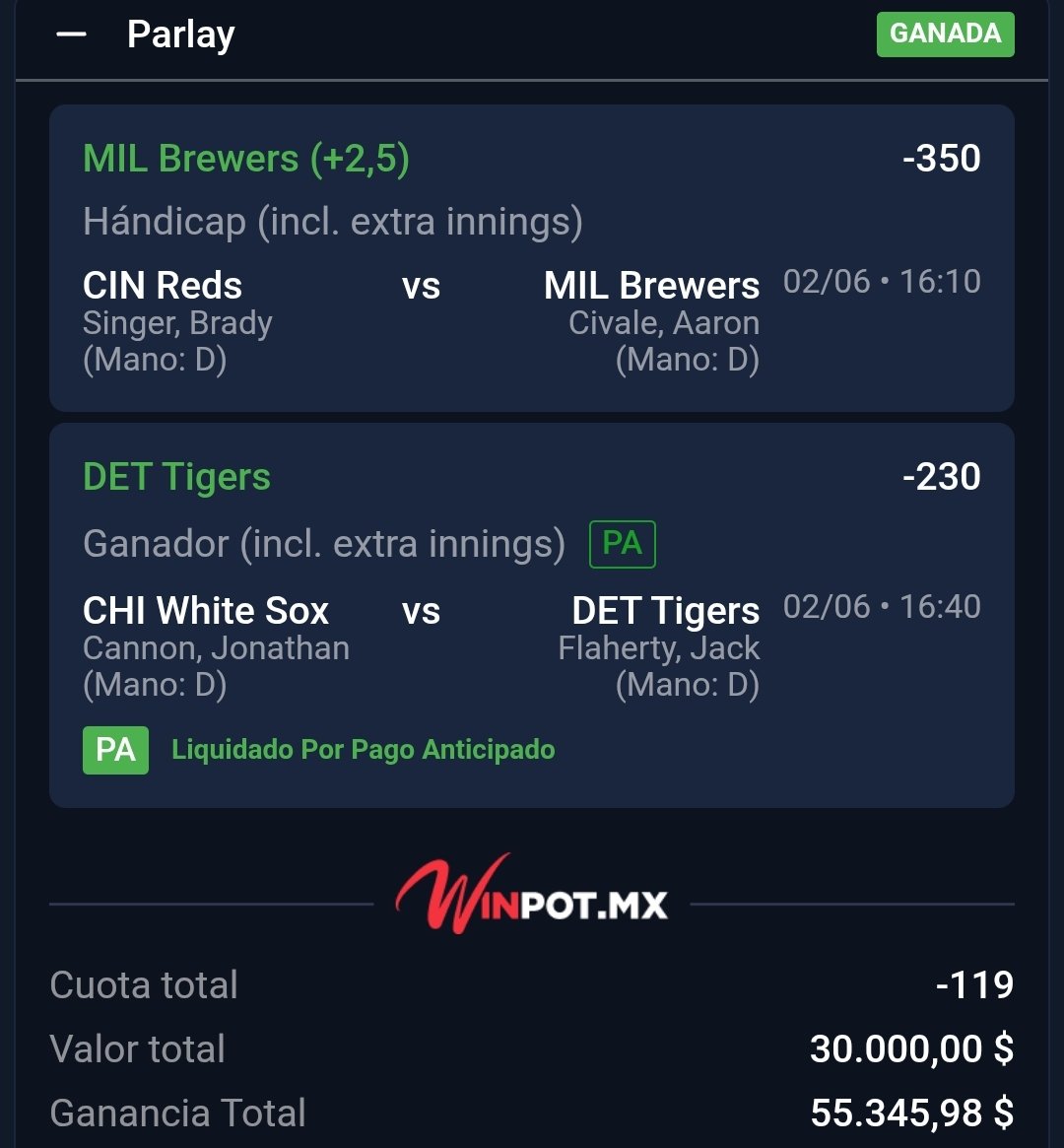 SE PRENDIÓ EL CERRO 🔥🔥🔥🔥 !!!

Ganamos muy fácil mi Apuesta que les compartí Chingones ✅️ !!

15-2 ✅️🔥 en las últimas Apuestas Gratis que les he compartido.

La calidad de las Jugadas que les paso habla por sí sola.

¿Me Siguieron? Dejen ❤️ y pasen a Cobraar Caraajo 🫶!!