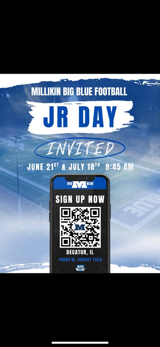 Eli Climer | LB (@climer_eli) on Twitter photo Blessed to receive a junior day invite from Millikin University thank you <a href="/CoachJCatanese/">J Catanese</a> for this amazing opportunity
<a href="/Godsgift_Nate/">Nate Paxton</a> 
<a href="/chadpowell179/">chadpowell179</a> 
<a href="/PrepRedzoneTN/">Prep Redzone Tennessee</a> 
<a href="/prepsrecruit/">Preps Recruiting</a> Blessed to receive a junior day invite from Millikin University thank you <a href="/CoachJCatanese/">J Catanese</a> for this amazing opportunity
<a href="/Godsgift_Nate/">Nate Paxton</a> 
<a href="/chadpowell179/">chadpowell179</a> 
<a href="/PrepRedzoneTN/">Prep Redzone Tennessee</a> 
<a href="/prepsrecruit/">Preps Recruiting</a>