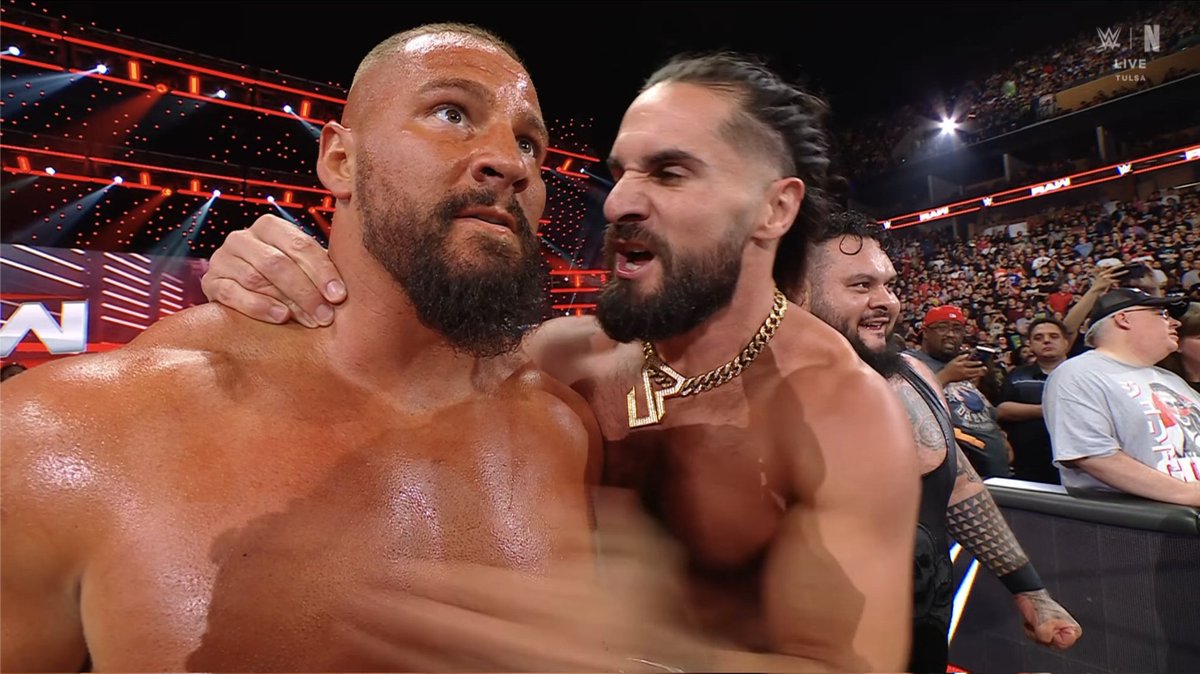 "We know where he's going to be later tonight. We got him right where we want him."

- Seth to Bron

They're costing Punk that match..
#WWERaw