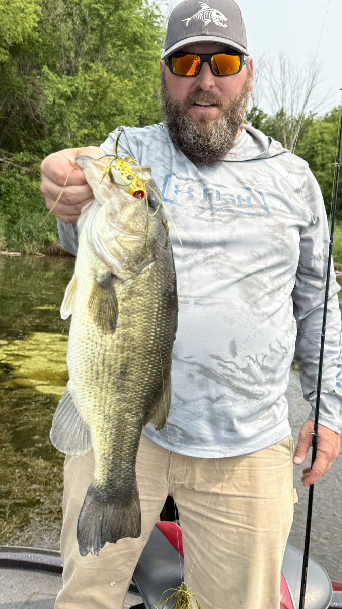 CKFishin's tweet photo. Just a little bit of froggin’. One of my favorite ways to catch bass. 

#bassfishing #largemouthbassfishing #fish #fishinglife #fishon #frogging #froggin https://t.co/x6taC5JsAc