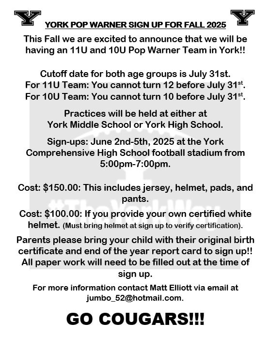 York HS FB Recruits tweet media