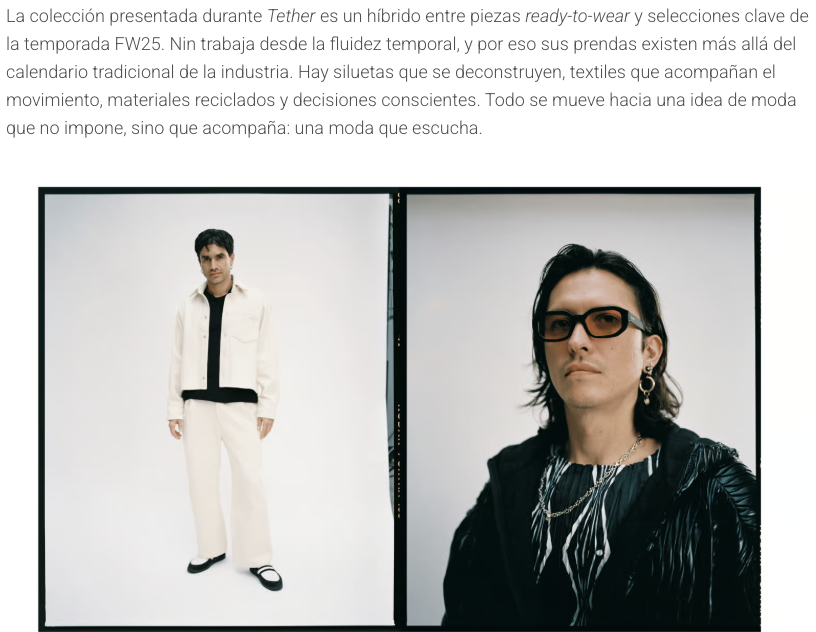 localmx_'s tweet image. #ModaCDMX Nin Studio lanza Tether, una obra performática e inmersiva donde moda, movimiento y sostenibilidad se entrelazan para proponer nuevas formas de vestir y habitar el presente. Lee la nota aquí: tinyurl.com/25jaujm6