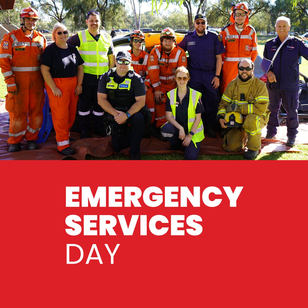 Don't miss our Mildura Emergency Services Day 👩‍🚒👮‍♀️

📆 Thursday 5 June
⏰ 9.30am to 2.30pm
➡ Nowingi Place, Mildura
🎟 FREE

Come and have a chat and learn more about our local Emergency Services organisations.