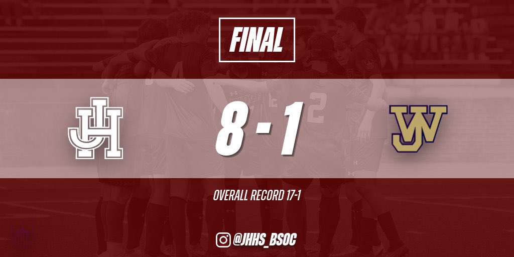 Judges a 8-1 win in Region Quarterfinals vs james wood. Scoring: I. Carter 2g 1a, M. Combs 1g 1a, F. Slaughter 2g, F. Gomez 3a, S. Dickson, 2a, C. Cedillo, M. Hassan, &amp; H. Slaughter 1g. A. King-Miller 5s. Judges move to the Semifinal on 6/4. <a href="/WinStarSports1/">WinchesterStarSports</a> <a href="/HandleyJudges/">John Handley Athletics & Activities</a>