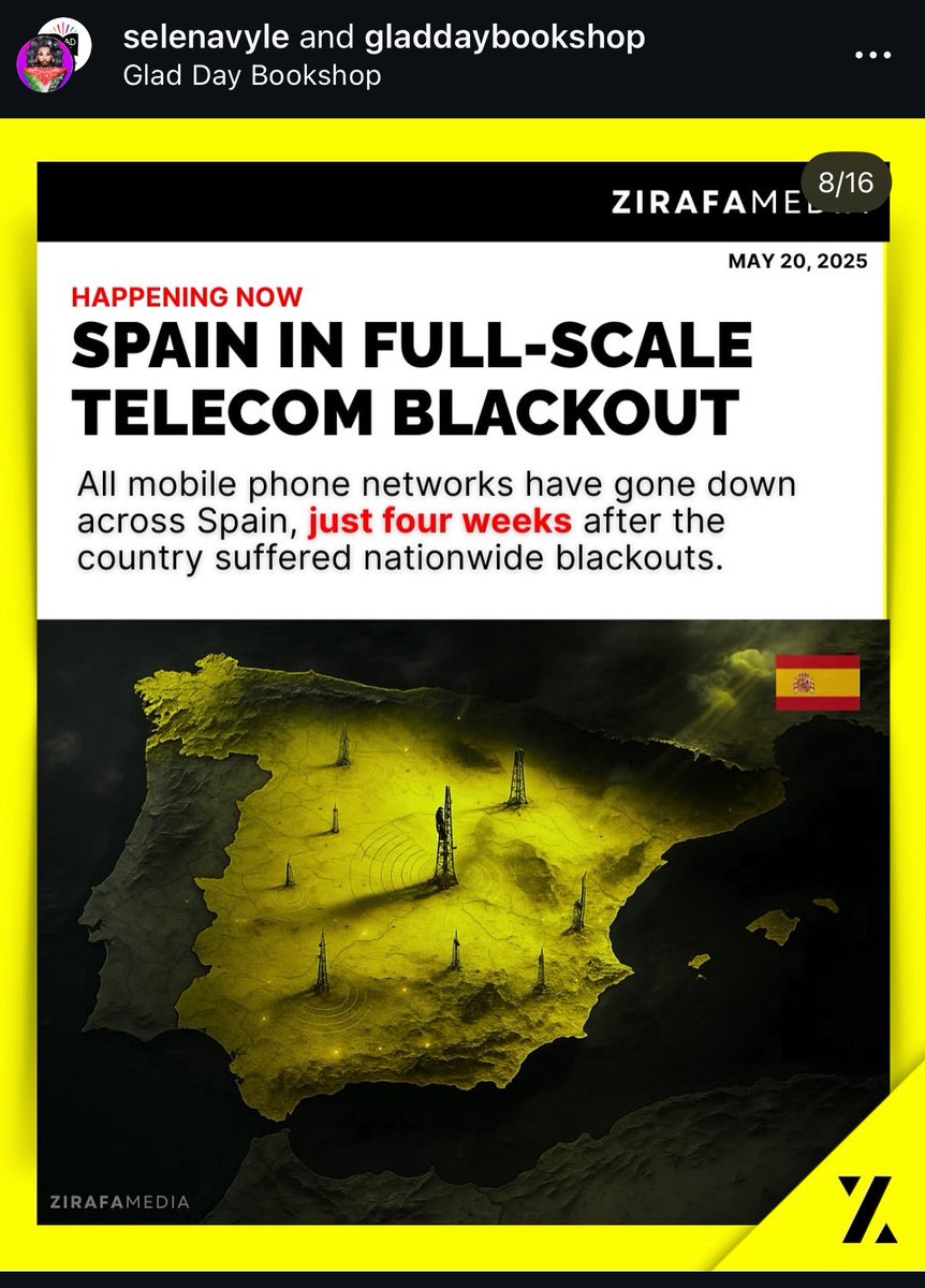 AdamZivo's tweet photo. Addendum: @gladdaybooks promoted this event by sharing content that baselessly insinuated that Israel was behind Spain’s recent blackouts. Tinfoil hat kind of stuff. https://t.co/qF20x5LGBg