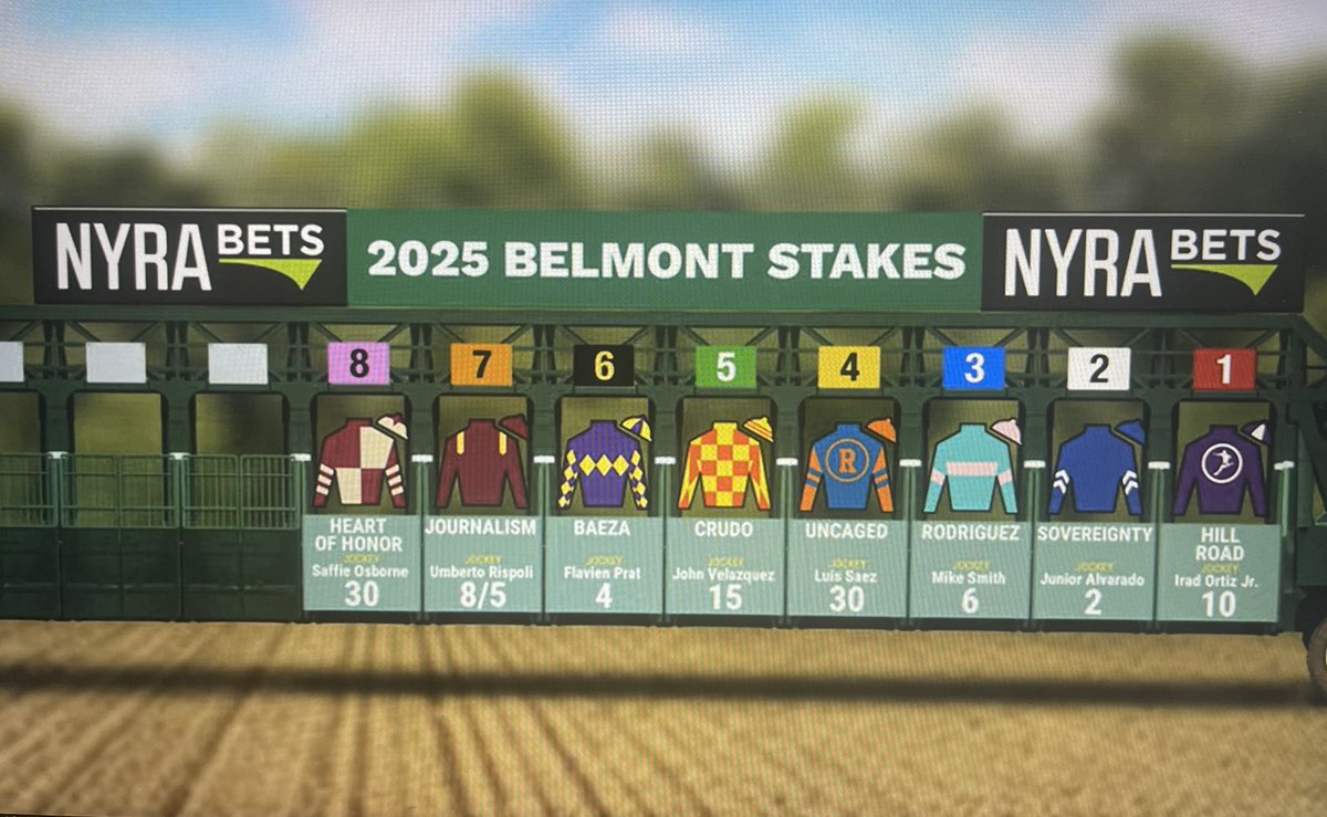 Here is the field for the Belmont Stakes