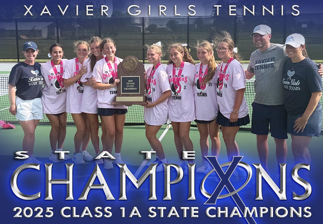 Xavier High School (@xaviersaints) on Twitter photo It's official! The Saints have returned to the top of the mountain and are your 2025 Class 1A STATE CHAMPS! Congratulations to Coach Foxhoven and <a href="/CRXavierTennis/">XavierGirlsTennis</a>! #WeAreXavier #BeXceptional It's official! The Saints have returned to the top of the mountain and are your 2025 Class 1A STATE CHAMPS! Congratulations to Coach Foxhoven and <a href="/CRXavierTennis/">XavierGirlsTennis</a>! #WeAreXavier #BeXceptional