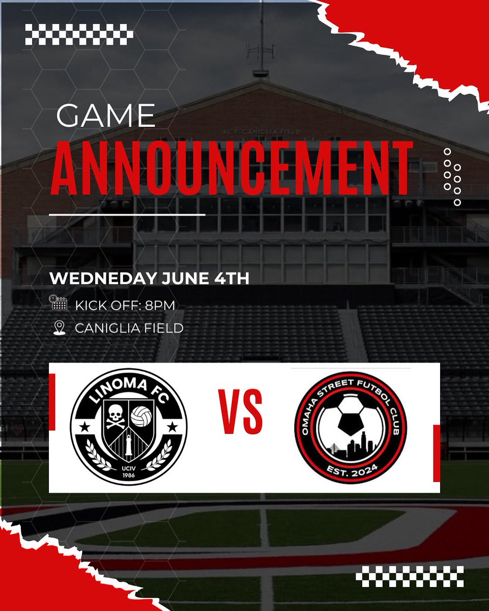 Last-minute addition to the schedule!
If you’re looking for something to do on Wednesday night, we’ve got you covered.

🆚 Omaha Street FC
📅 Wednesday, June 4th
⏰ 8:00 PM kickoff
🏟️ Caniglia Field

#UpTheLighthouse