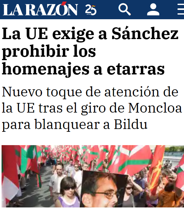 CCivicaCatalana's tweet photo. España es el único país de Europa que permite homenajes públicos a asesinos y terroristas.

Sánchez se niega a prohibirlos, tal como exige Europa, porque aquí no toca "armonizarse". https://t.co/6pqlKd0kCJ