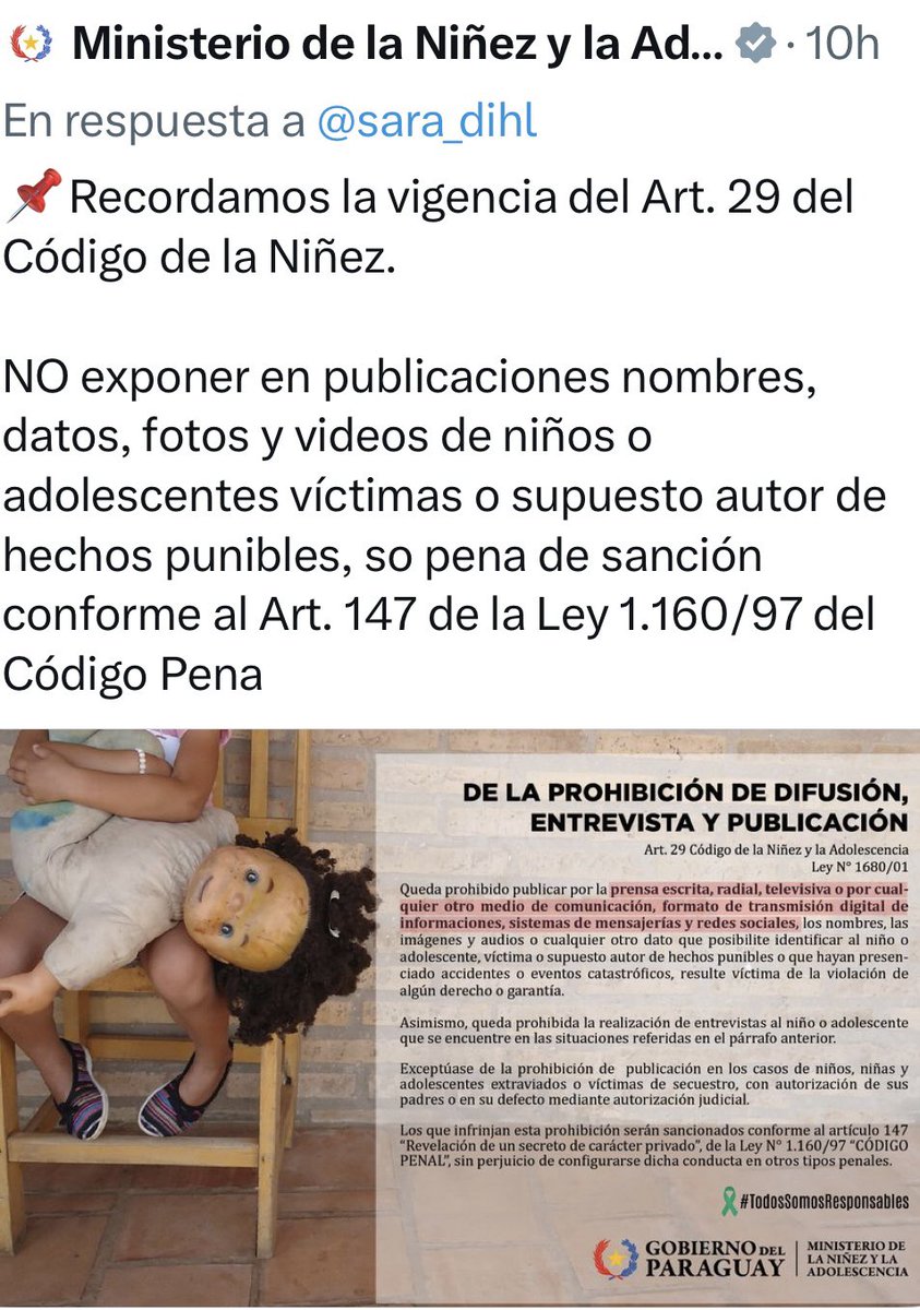 Al final del día todo depende de la clase social y color de piel del asesino para tener presunción a la inocencia. <a href="/MINNAParaguay/">Ministerio de la Niñez y la Adolescencia | Py</a> Sigan defendiendo asesinos e iluminando de verde instituciones mientras tanto los niños seguirán muriendo en complicidad del gobierno “pro chetos”