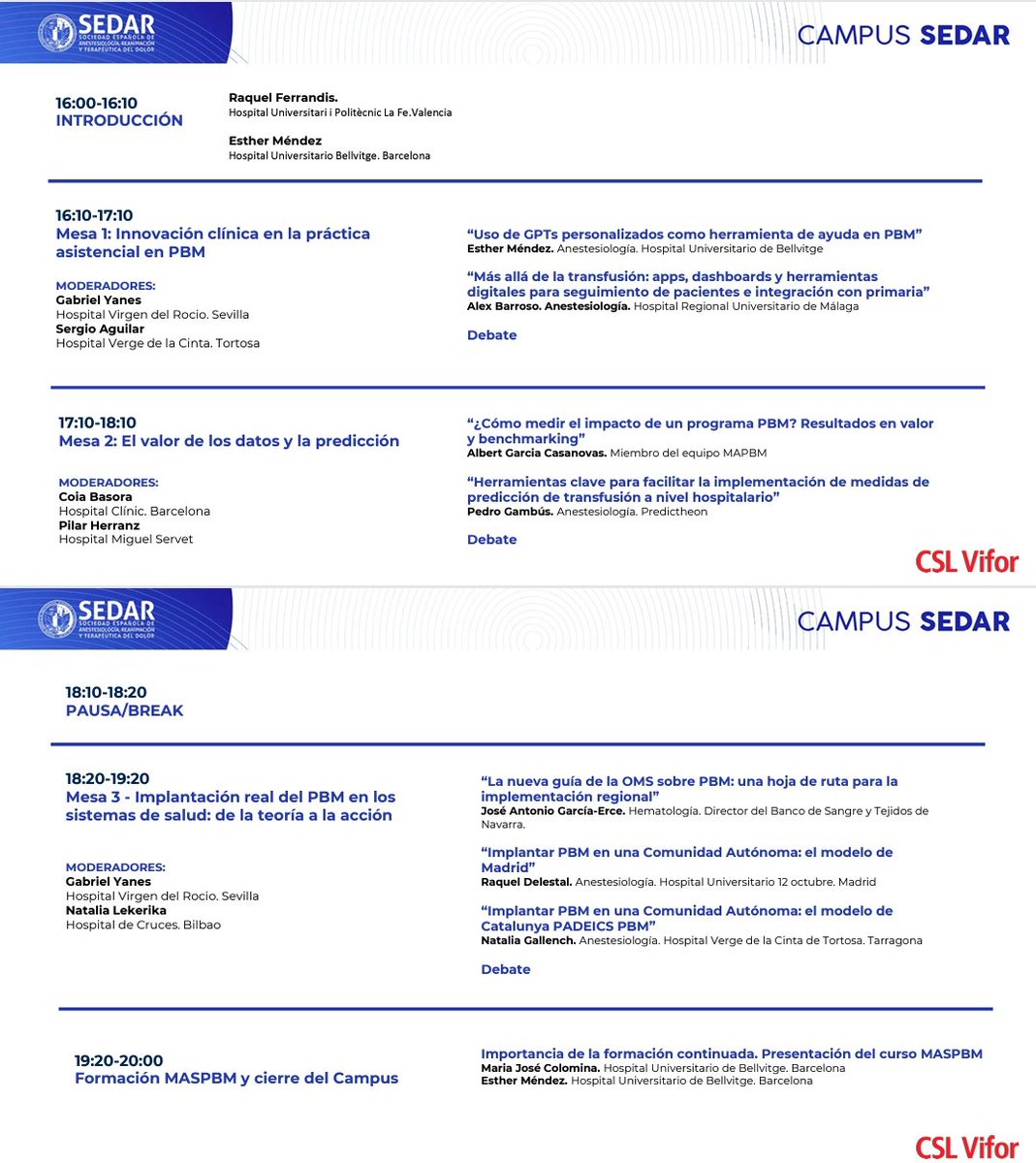 Gabriel Yanes (@gabiyavi) on Twitter photo Este próximo miércoles en Campus <a href="/sedar_es/">SEDAR</a> cita inexcusable con todas las novedades en #PBM
La gestión de la #sangre del paciente de principio a fin.
<a href="/mjcolomina/">MJ Colomina</a> <a href="/FerrandisRaquel/">Raquel Ferrandis</a>
<a href="/aneabadm/">Ane Abad Motos</a> <a href="/E_mendezarias/">Esther Mendez Arias</a> Este próximo miércoles en Campus <a href="/sedar_es/">SEDAR</a> cita inexcusable con todas las novedades en #PBM
La gestión de la #sangre del paciente de principio a fin.
<a href="/mjcolomina/">MJ Colomina</a> <a href="/FerrandisRaquel/">Raquel Ferrandis</a>
<a href="/aneabadm/">Ane Abad Motos</a> <a href="/E_mendezarias/">Esther Mendez Arias</a>