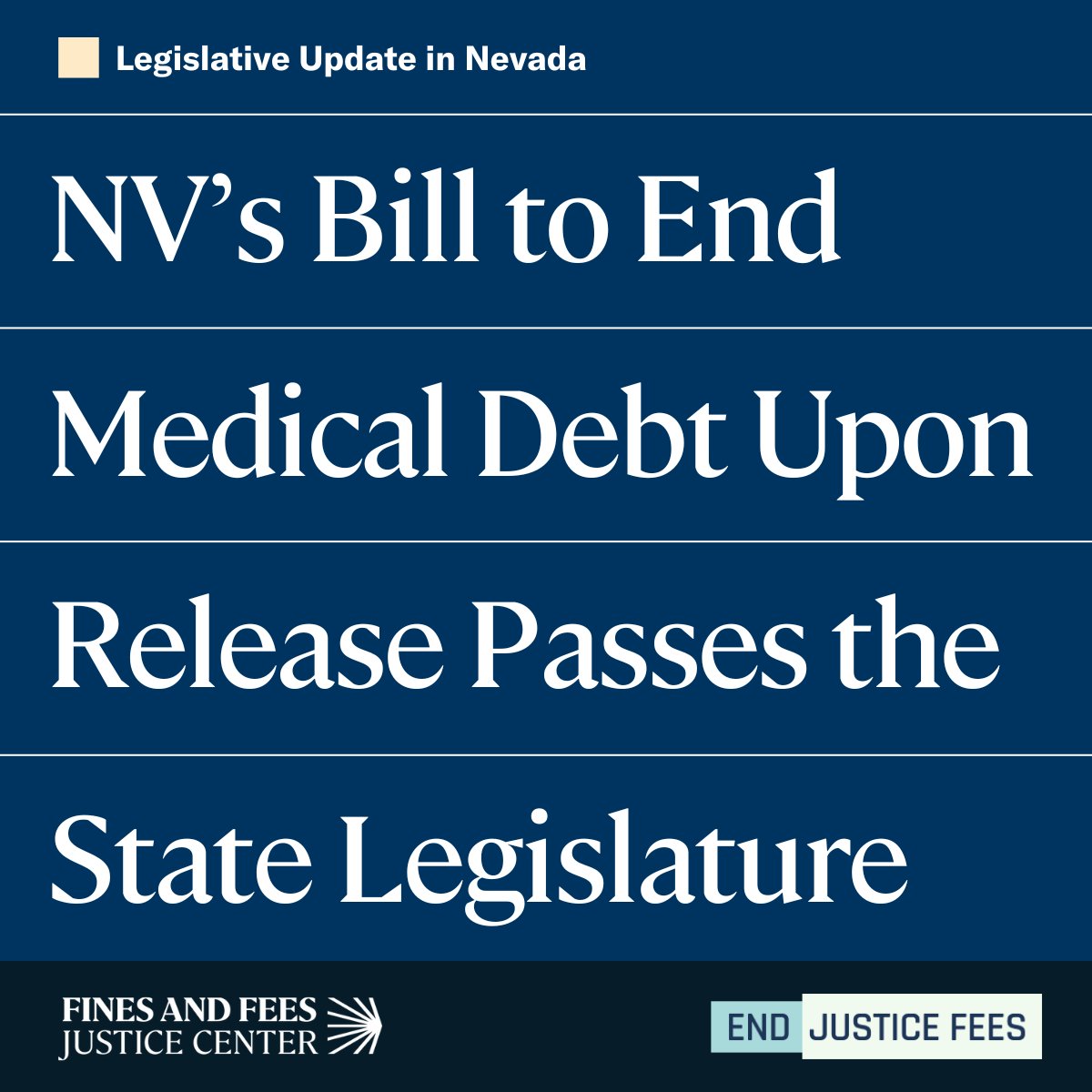 FinesandFeesJC's tweet photo. 📢 JUST IN: Nevada’s #SB88 has unanimously passed the Assembly!

If signed into law by Governor @JosephMLombardo, #SB88 will ensure that no one leaves prison with medical debt, providing thousands with a fairer chance to rebuild their lives – at almost no cost to the state! https://t.co/LfyvoQy3sF