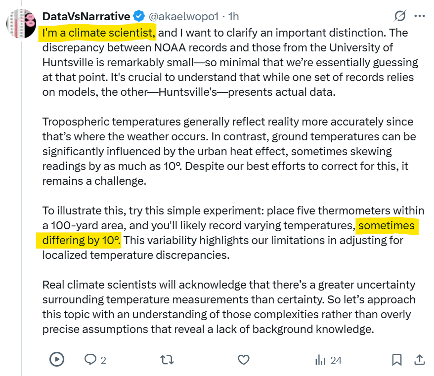 MarcEHJones's tweet photo. @akaelwopo1 @ChrisGloninger You claim to be a climate "scientist" and yet are clearly unaware of something as basic as a #StevensonScreen 😂 https://t.co/JrNfAXL5fM