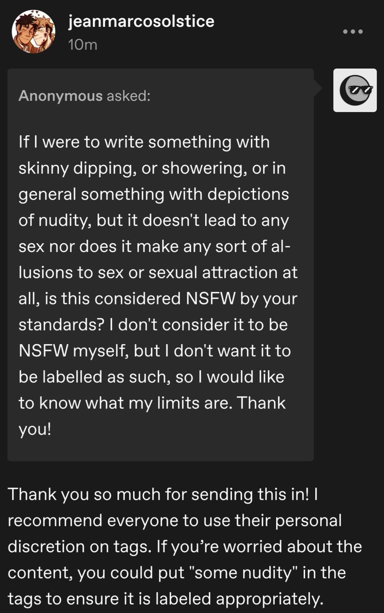 JMSo1stice's tweet image. Got some asks over on my Tumblr that I wanted to relay over here. Creators are encouraged to tag content using their discretion. Mature/NSFW content is allowed and should be tagged appropriately. &quot;AtNight&quot; should be added to the main tags. Example: JMSS2025AtNight. Thank you!