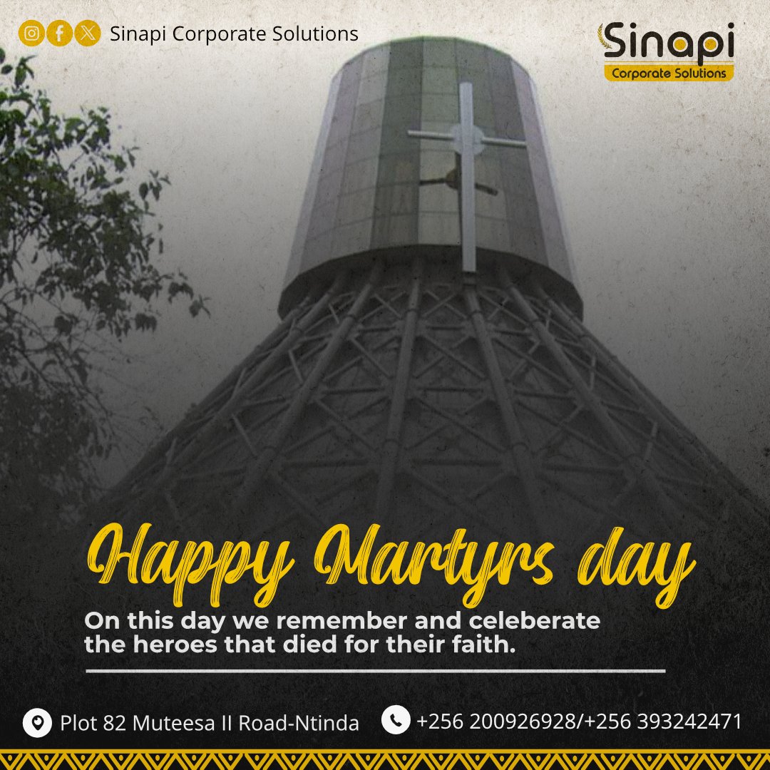 Today we remember the Uganda Martyrs—true heroes of faith and courage. 
Wishing  you a happy Martyrs Day.  
#MartyrsDay #UgandaMartyrs #martyrsday2025