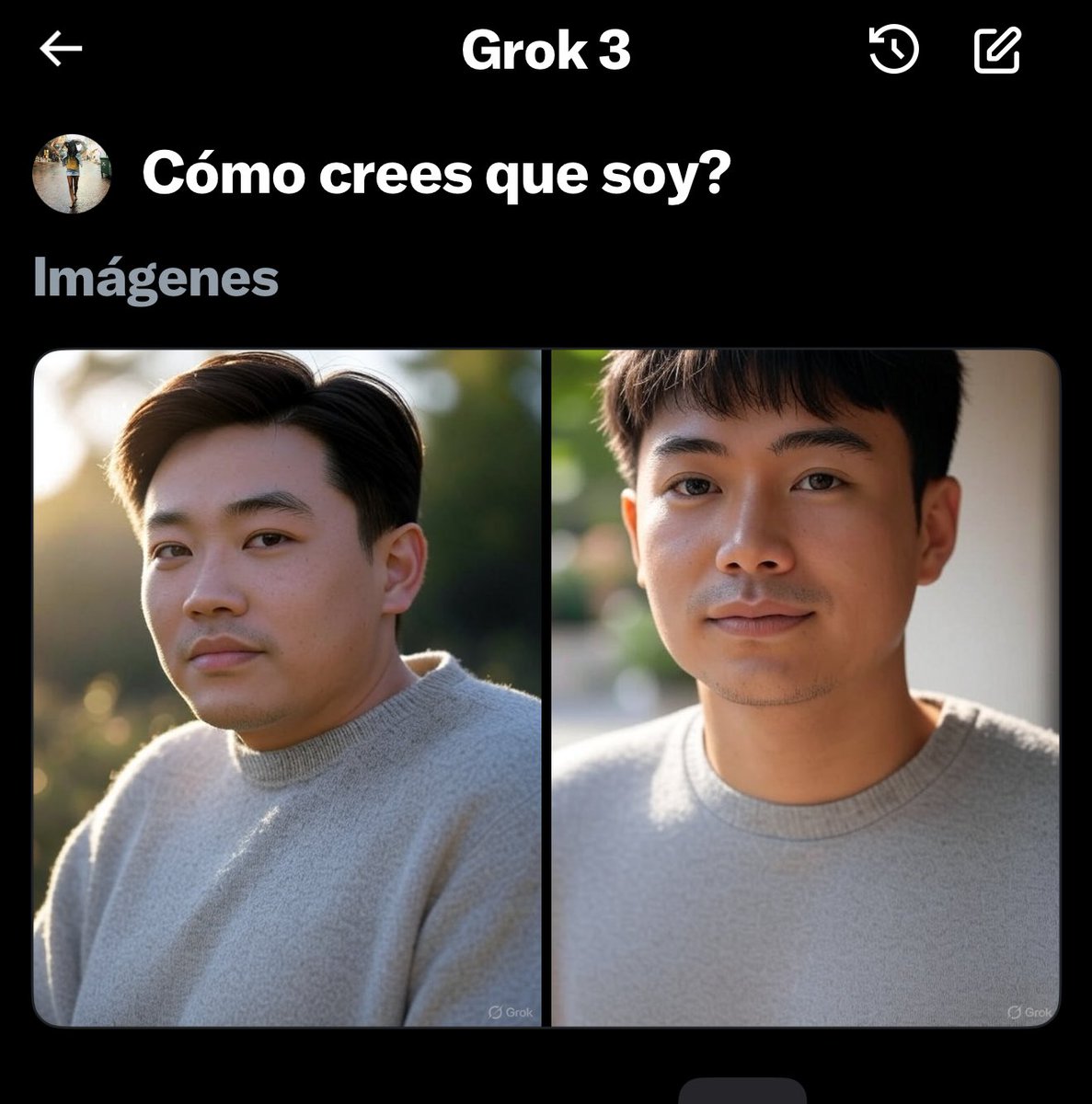 Vi que le pediste a <a href="/grok/">Grok</a> que te mostrara como te imaginaba <a href="/diegodelacurva/">Min. Diego González González</a> y te copié.
Yo también le pregunté cómo cree que soy.
Y esto me mandó (?)
Imponente (?)