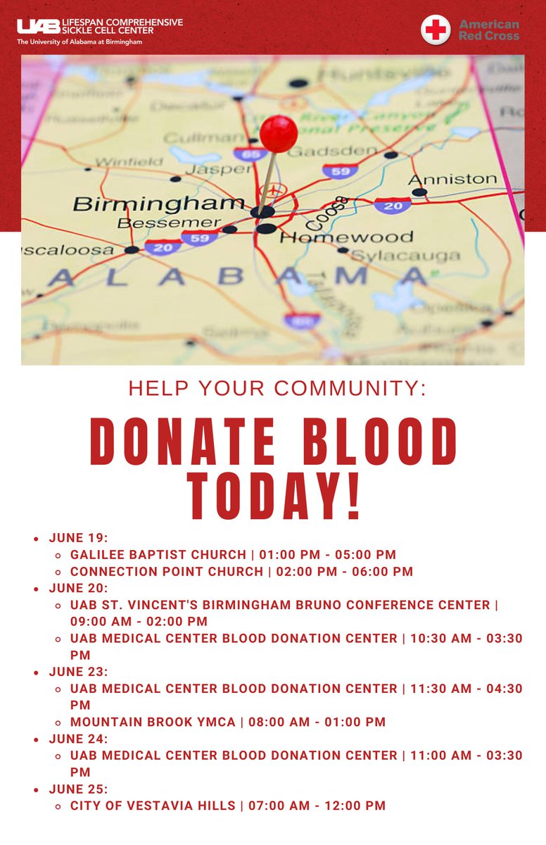 Your donation matters. Find a blood drive near you to bring hope and healing to those in need. #SickleCell #DonateNow