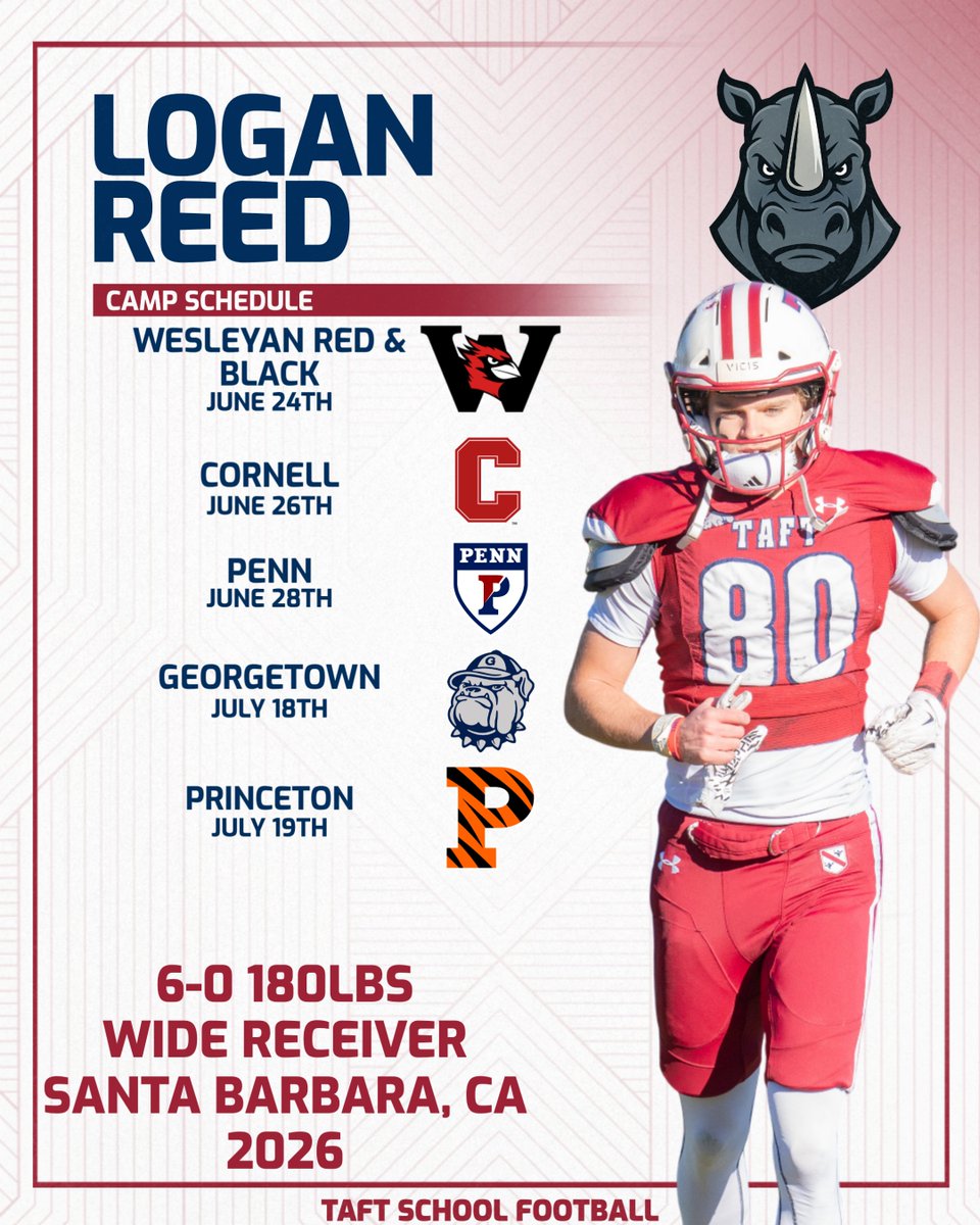 🚨🚨CAMP SCHEDULE 🚨🚨

📍Wesleyan Red and Black <a href="/Wes_Football/">Wesleyan University Football</a> 
👤 <a href="/CoachDiCenzo/">Dan DiCenzo</a> 
🗓️ June 24th

📍Cornell <a href="/BigRed_Football/">Cornell Football</a> 
👤<a href="/coach_dees/">CoachAD</a> <a href="/Coach_Hatcher20/">Mike Hatcher</a> <a href="/DanSwanstrom/">Dan Swanstrom</a>  
🗓️ June 26th

📍UPENN <a href="/PennFB/">Penn Football</a> 
👤 <a href="/CoachMetzler/">Kyle Metzler</a> <a href="/CoachDupont/">Jon Dupont</a> <a href="/David_Josephson/">David Josephson</a>  <a href="/CoachPriore/">Coach P</a> 
🗓️ June 28th