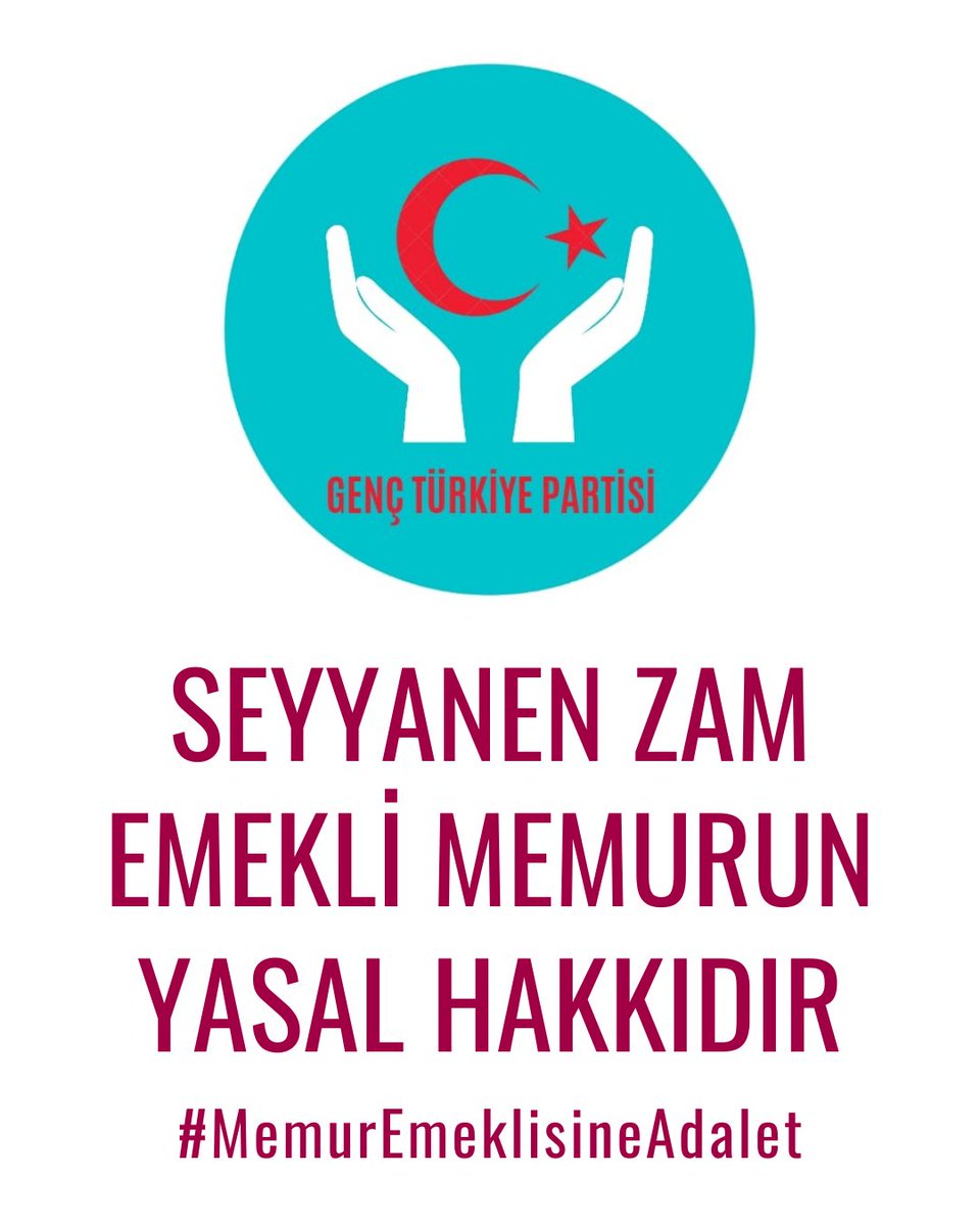 Memur Emeklisine Seyyanen sözü

Sadece bir söz değil,
76 yıllık yasal hakkıdır. İlk kez SEÇİM AFİŞİ  olarak kullanıldı!
Kanuna göre #EmekliMemur'a otomatik yansıyacak olan hakkımız, 
seçimden sonra
375/40 ek maddeyle engellendi, 2 senedir
#MemurEmeklisineAdalet diyoruz!