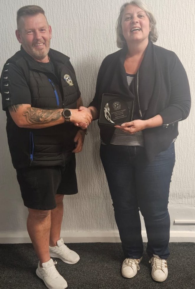 Great turn out for the AGM this evening 👍.

We welcome to the league 4 new clubs
Grimsargh FC
Preston City FC
SDFC
SouthShore FC.

Also, congratulations to Emma Doherty, (PSTFC) who was awarded the
'Karen Phoenix' Secretary of the Year award 👏 
👟⚽️🥅🚩