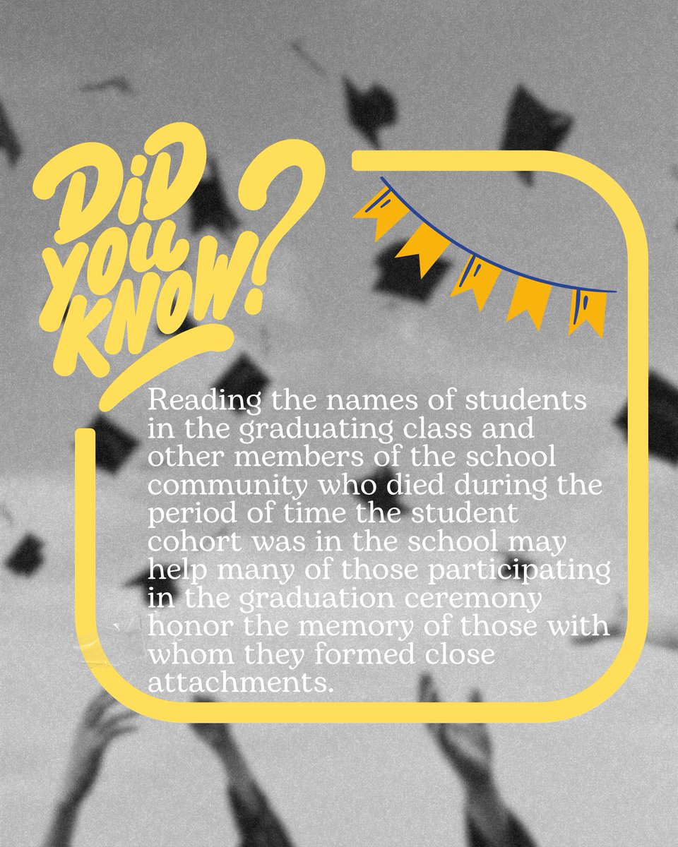 Recognizing and honoring students who have passed away during the school year can be a sensitive and challenging task for educators and administrators. Our guidance document offers thoughtful approaches to paying tribute while preserving their memory, grievingstudents.org/wp-content/upl… .