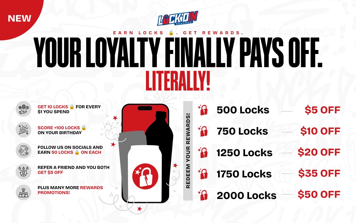 You shop. You earn. LOCK'DIN Rewards is here to turn your loyalty into momentum.  

Look for the 🔒 widget in the bottom-right to get started.

Start stacking today ➡️ LockdIn.com