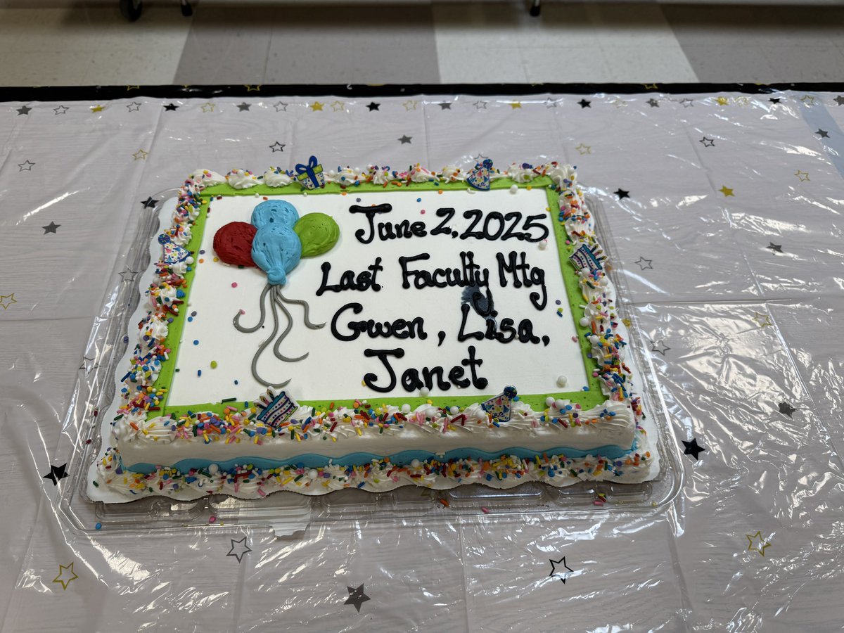 Last Faculty Meeting for these three wonderful educators. Thank you for all of your years of service. #BeTheOneVFE