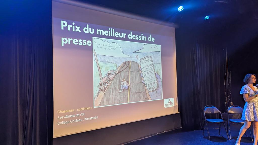 Remise de prix pour les élèves de <a href="/AcademieNice/">Académie de Nice</a>
"Chasseurs d'Actu" est un concours annuel destiné aux élèves de collège
et de lycée, s’inscrivant dans le cadre de l ’EMI et de la SPME <a href="/LeCLEMI/">CLEMI</a>