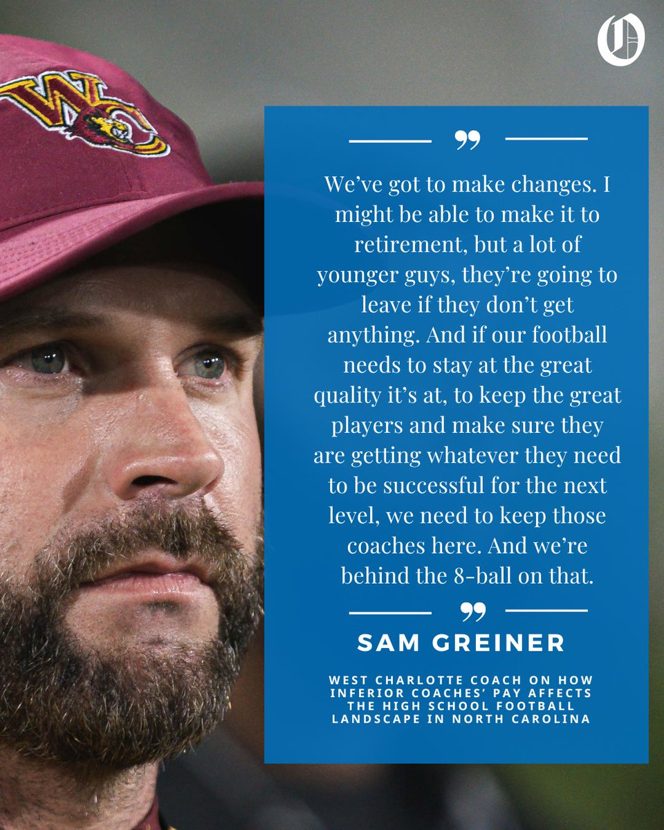 An Observer investigation into NC prep football coaches pay includes a look at why the state is losing some of its top football coaches

Two-time state championship coach Sam Greiner was one of many coaches the media company spoke with

Tap here: bit.ly/451ZbyT