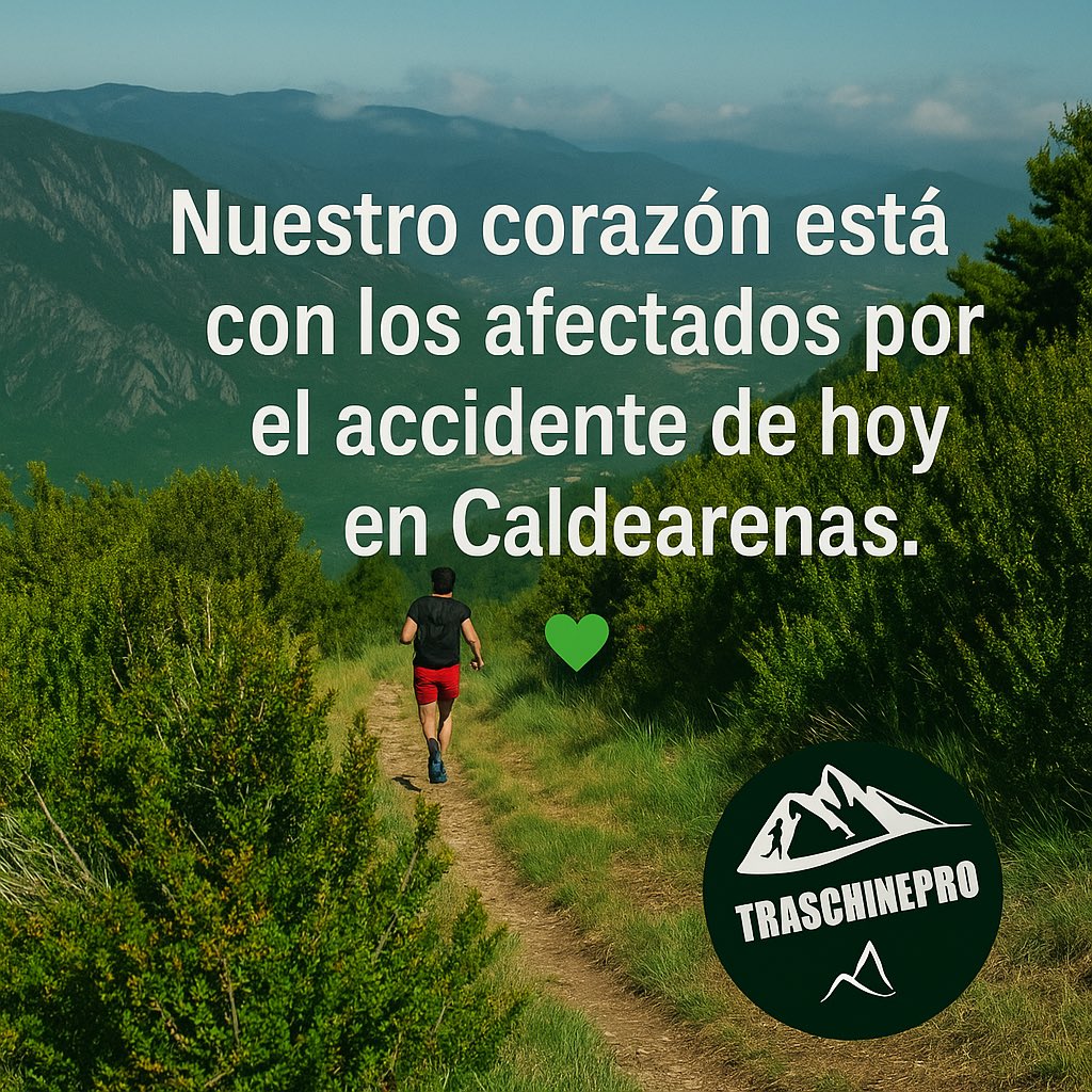 Desde Traschinepro queremos mandar toda nuestra fuerza y apoyo a las personas afectadas por el accidente ocurrido hoy cerca de Caldearenas.

Nuestros pensamientos están con los heridos, sus familias.

💚 Mucho ánimo y pronta recuperación.

#TraschineproTrail
