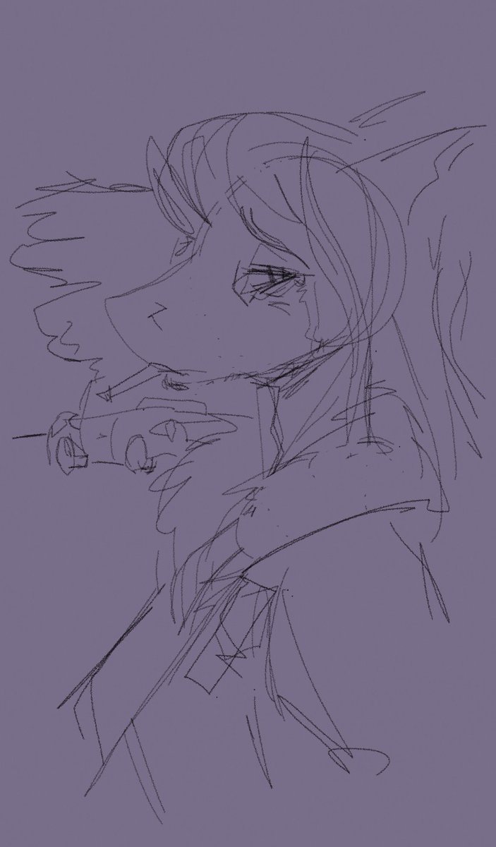 "Been doing some crying lately."

Phone sketch.