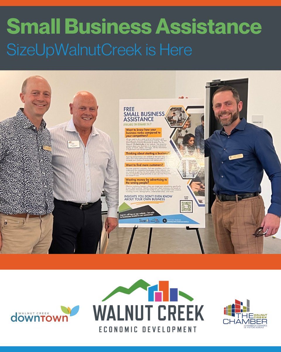 📢 Exciting Launch for Walnut Creek Businesses: SizeUpWalnutCreek is here!

This free tool gives small businesses access to powerful market insights so you can benchmark performance, find customers, and optimize your marketing strategy.

Try it today: walnutcreekca.sizeup.com