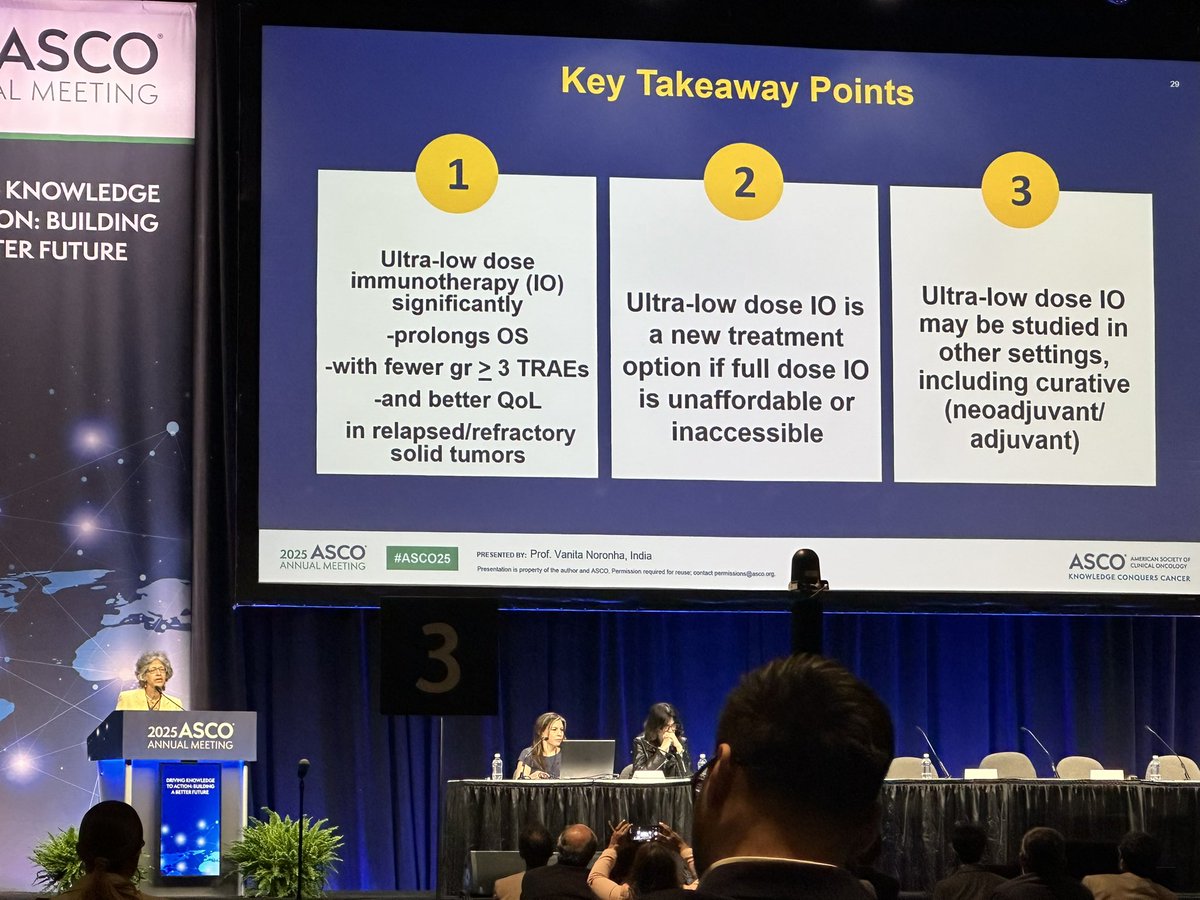 aparna1024's tweet image. Low dose IO! @TataMemorial group presented by the outstanding @VanitaNoronha providing more data to support the use of low dose especially in more resource constrained environments but continues to challenge the doses we use