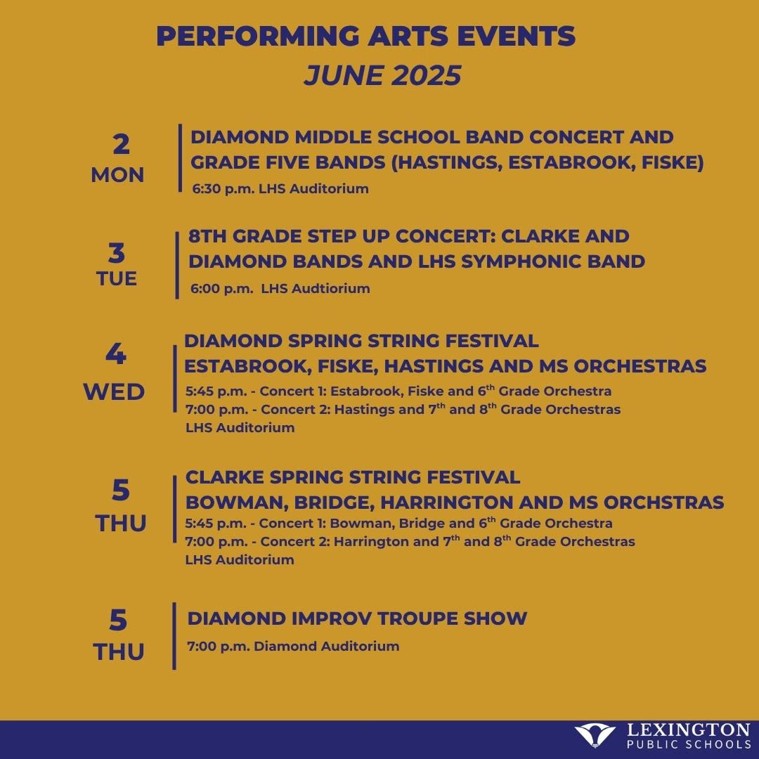 Angela Lee Carpenter (@notesbymrsc) on Twitter photo We hope to see you at one of our final Performing Arts events of this school year! βΊοΈ <a href="/lexingtonsuper/">Dr. Julie Hackett</a> <a href="/ClarkePrincipal/">Dane Despres</a> <a href="/BridgeSchoolMA/">Bridge School</a> <a href="/HarringtonHAWKS/">Harrington School</a> <a href="/FiskeSchool/">FiskeSchool</a> <a href="/LexingtonHSMa/">LEXINGTON HS</a> We hope to see you at one of our final Performing Arts events of this school year! βΊοΈ <a href="/lexingtonsuper/">Dr. Julie Hackett</a> <a href="/ClarkePrincipal/">Dane Despres</a> <a href="/BridgeSchoolMA/">Bridge School</a> <a href="/HarringtonHAWKS/">Harrington School</a> <a href="/FiskeSchool/">FiskeSchool</a> <a href="/LexingtonHSMa/">LEXINGTON HS</a>