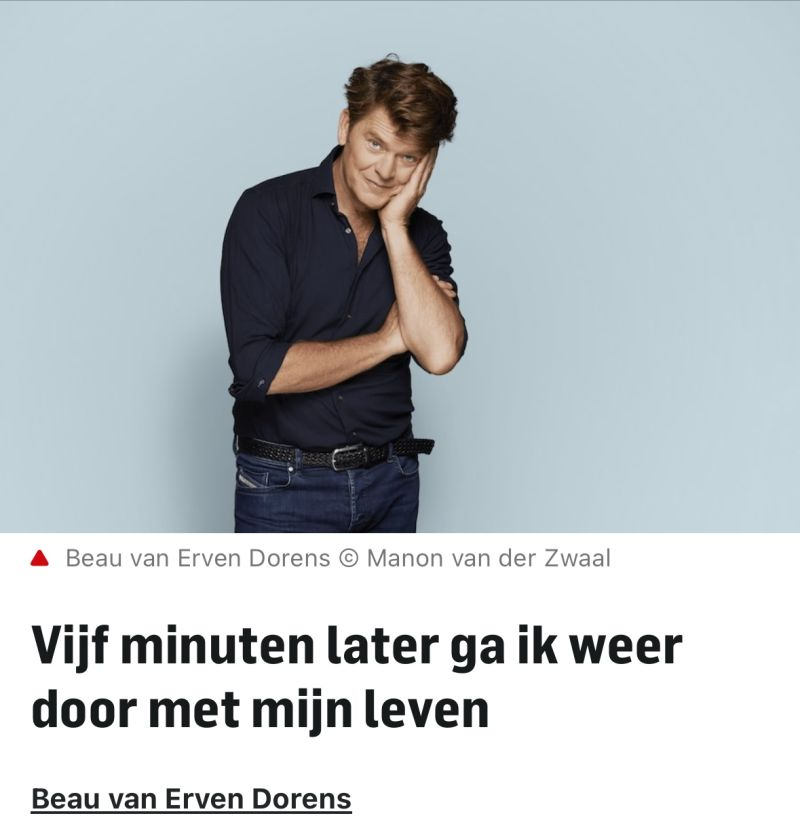Raak en treffend geschreven column van Beau van Erven Dorens

“Vanavond zag ik op het nieuws twee jonge jongens, uitgemergeld en huilend, beide met een pan in hun hand, tussen het puin, bedelend om voedsel. 
Tegen de achtergrond van een totaal aan stukken gebombardeerde