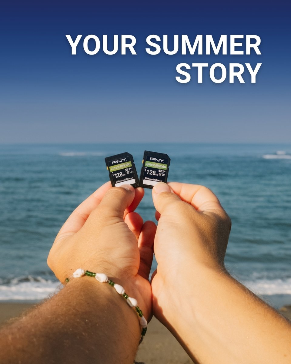 PNYTechnologies's tweet image. Summer vacation time is here! Time to make memories that last! ☀️📸 Whether it’s beach days, road trips, or spontaneous adventures, our SD cards are ready to capture every unforgettable moment. #YourSummerStory starts now. #PNY #CreateStoreGame