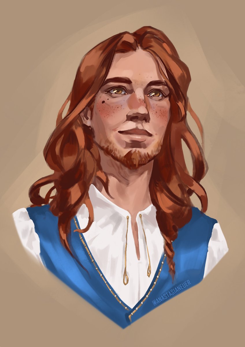 Как-то так повелось, что из каноничный персонажей я рисую только тех, кого пытаюсь романсить…
Кхм, так о чём это я. Портрет Ренейра Неверембера для нашего прохождения Куша :)
#DnD #dndart