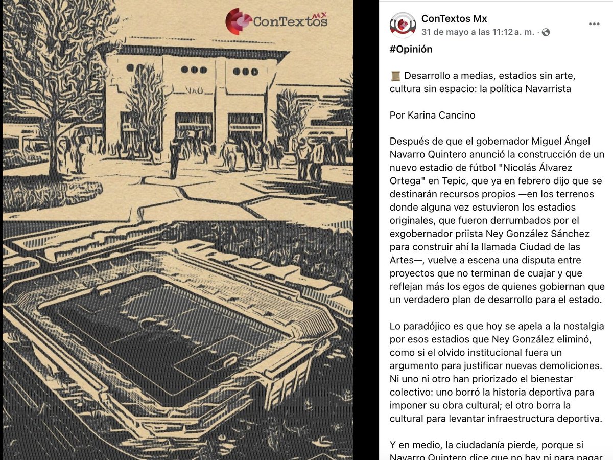 saranthula's tweet photo. @nacholozano @ImagenTVMex Necesitamos de su apoyo en la denuncia de cómo el gobierno de Nayarit ignora completamente del pueblo que supuestamente debe gobernar. 
Mañana nos manifestaremos en contra del proyecto del estadio de fútbol que costará más de 300 mdp: https://t.co/dbRBywqUdE