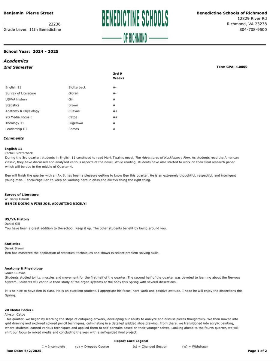 ben_street11's tweet image. Another 4.0 semester and finishing with first honors! #AGTG