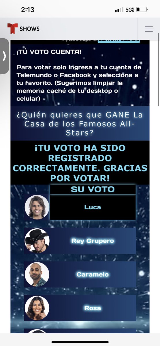 Voten por Luca 🗳️🗳️🗳️🗳️