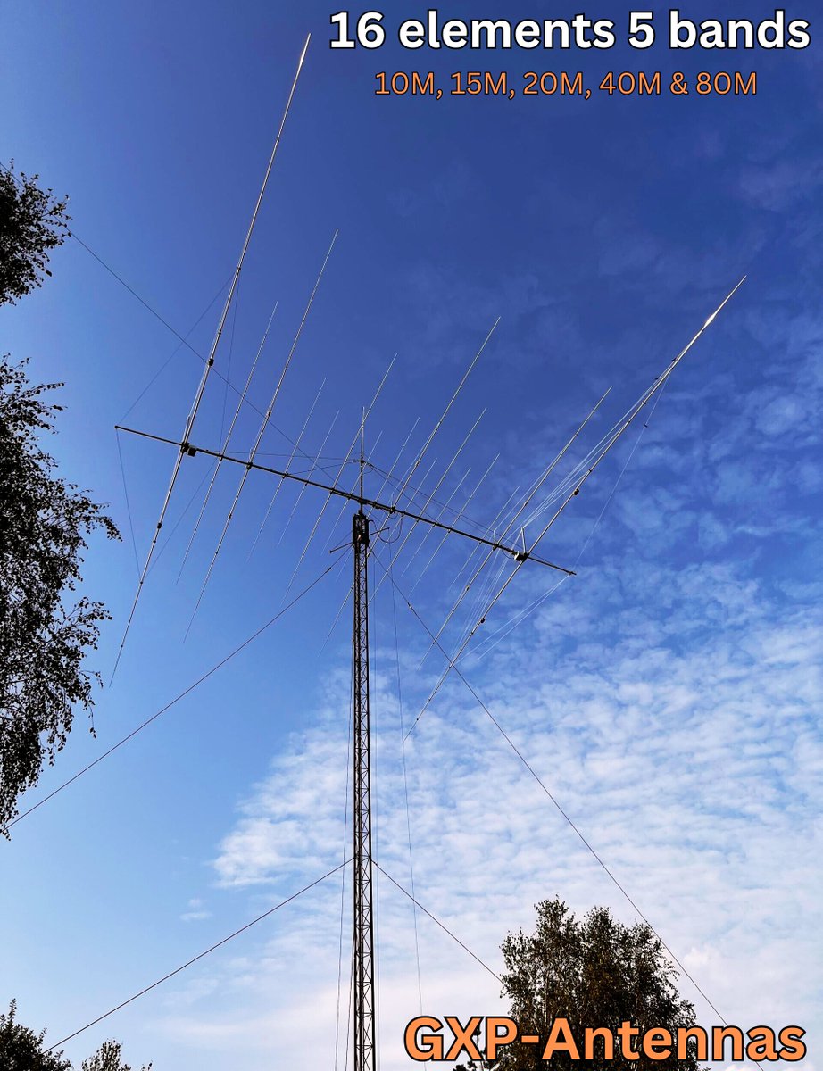 📡 GXP-Antennas – High Performance for Serious Operators!

This 16-element, 5-band antenna is engineered for top-tier performance:

🔹 5 active elements on 10M
🔹 3 active elements on 15M
🔹 3 active elements on 20M
🔹 3 active elements on 40M
🔹 2 active elements on 80M

✅