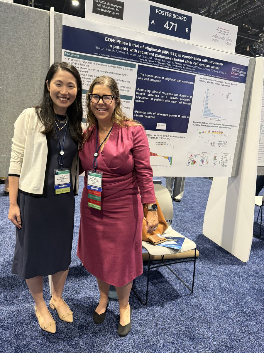 Shannon Westin, MD, MPH, FASCO (@shannonwestin) on Twitter photo Our. Fellows. Rock!!! <a href="/MDAndersonNews/">MD Anderson Cancer Center</a> GYN ONC fellows presenting novel #ClinicalTrials at #ASCO25
<a href="/JessSonMD/">Ji (Jessica) Son</a> - phase 1 trial of etiglimab and nivolimab in clear cell #OvarianCancer Our. Fellows. Rock!!! <a href="/MDAndersonNews/">MD Anderson Cancer Center</a> GYN ONC fellows presenting novel #ClinicalTrials at #ASCO25
<a href="/JessSonMD/">Ji (Jessica) Son</a> - phase 1 trial of etiglimab and nivolimab in clear cell #OvarianCancer