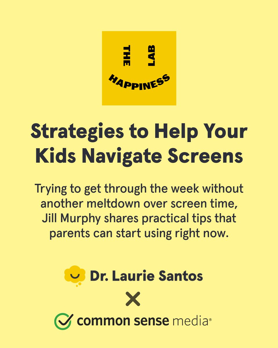 Common Sense Media (@commonsense) on Twitter photo Our Chief Content Officer Jill Murphy joined <a href="/lauriesantos/">Laurie Santos</a>' The Happiness Lab podcast to talk about one of the most pressing parenting challenges of our time: how tech is reshaping childhood.
Catch the full episode: loom.ly/ugdeEc8 Our Chief Content Officer Jill Murphy joined <a href="/lauriesantos/">Laurie Santos</a>' The Happiness Lab podcast to talk about one of the most pressing parenting challenges of our time: how tech is reshaping childhood.
Catch the full episode: loom.ly/ugdeEc8