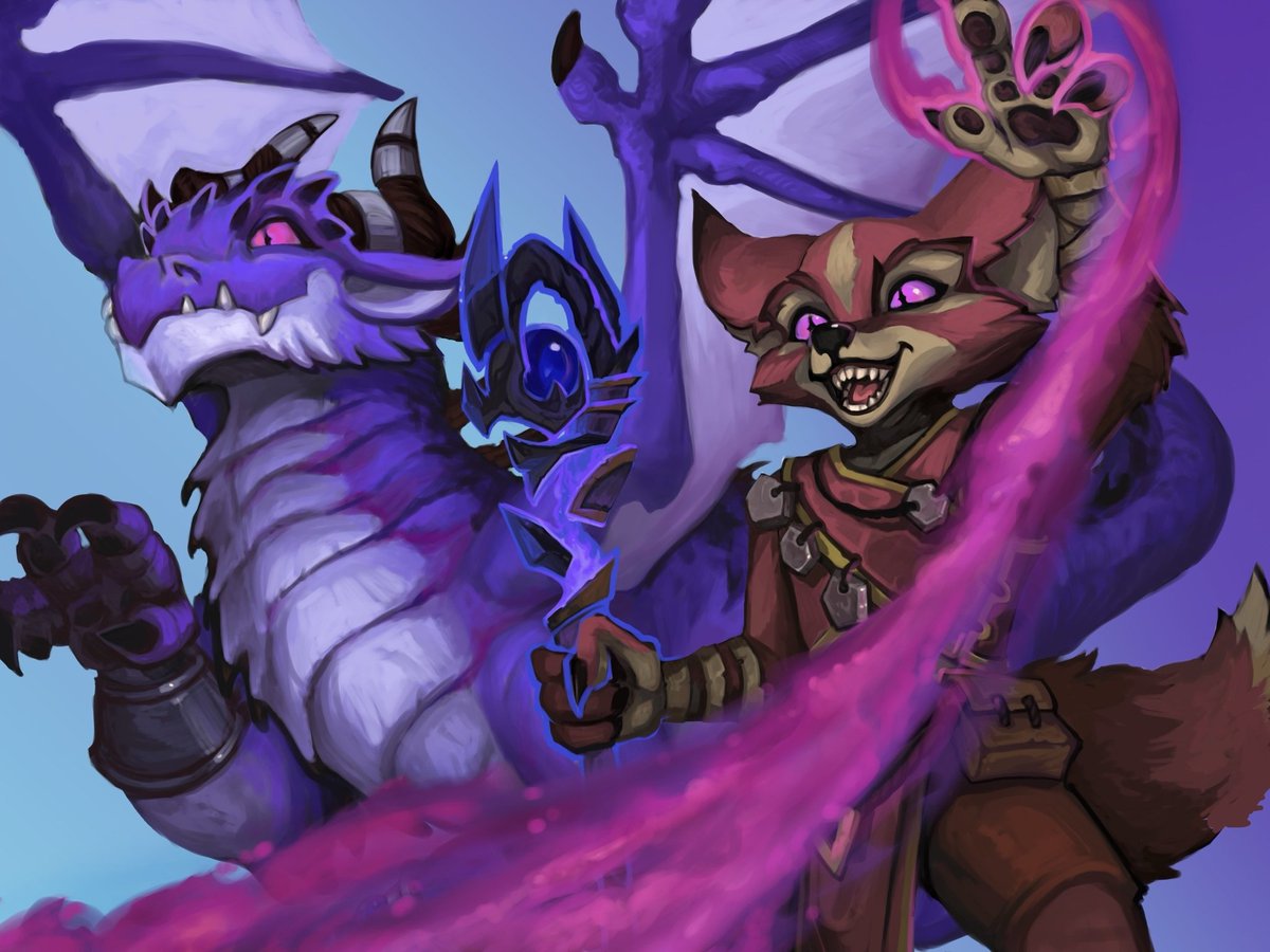 esiaart's tweet image. Vulpera visage and dragon for Serki 🔵