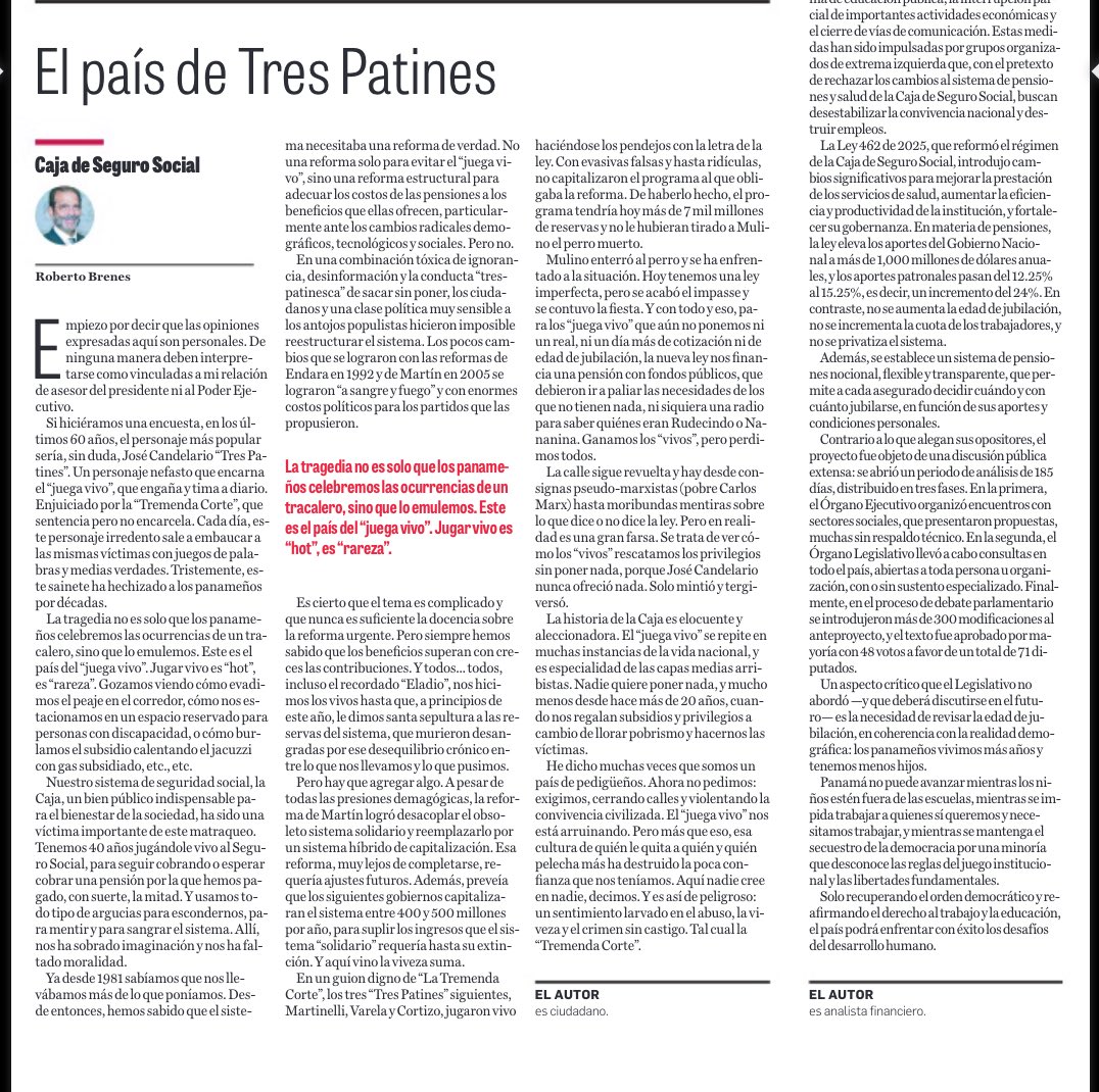 Respuesta al artículo “El país de Tres Patines” de Roberto Brenes

Mi opinión es la de un ciudadano que lo único que tiene de izquierda es un lado del cuerpo. No vayan a salir ahora con que soy comunista por expresar con total libertad mi punto de vista, así como usted ha