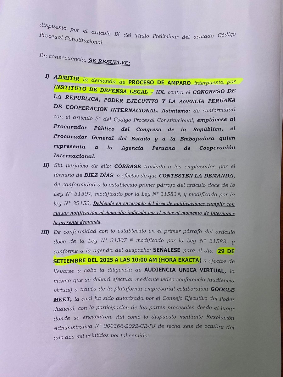 IDL presenta acción de amparo contra el Congreso y el Ejecutivo por Ley ONG.

La demanda fue admitida y la audiencia se realizará de manera virtual en septiembre.

gatoencerrado.net/idl-presenta-a…