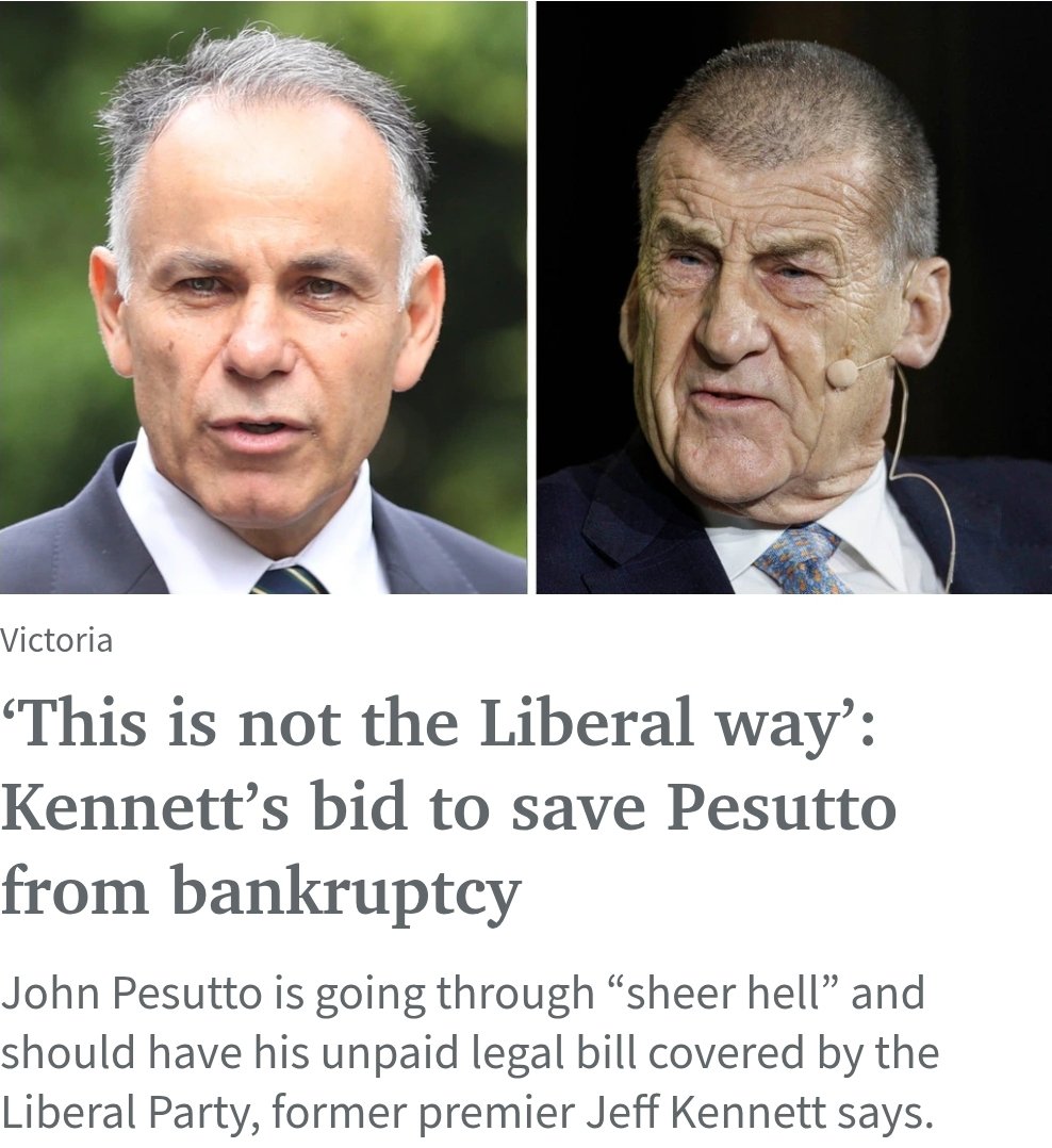 Really, Jeff Kennett? Eating your own "is not the Liberal way"? 

In fairness, Jeffrey hasn't been out much since his 1990s heyday ...